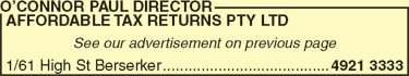OConnor Paul Director Affordable Tax Returns Pty Ltd - thumb 3