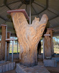 Collymongle Carved Trees - Accommodation Broken Hill