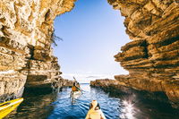 Hobart's Cliffs Caves and Beaches Kayak Tour - QLD Tourism