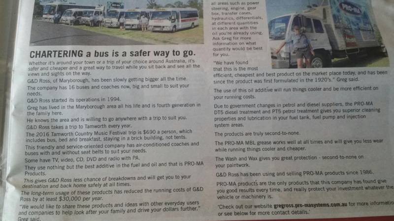 G  D Ross Bus Charters - Suburb Australia