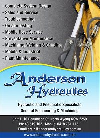 Anderson Hydraulics P/L - Internet Find
