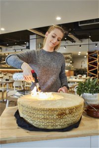 Flaming Cheese Wheel and Wine Pairing Experience