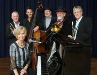 The Caxton Street Jazz Band in the Swigmore Hall at Robert Channon Wines - Accommodation Mount Tamborine