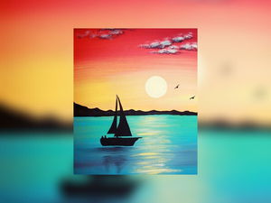 Grab a glass of wine and learn to paint 'Sailboat'!