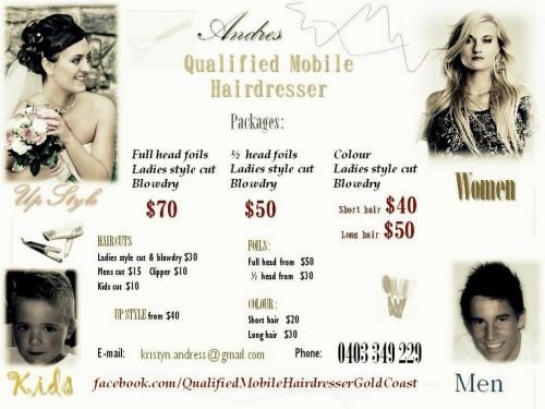 Qualified Mobile Hairdresser Andres - Gold Coast