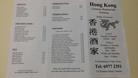 Hong Kong Chinese Restaurant - Great Ocean Road Tourism