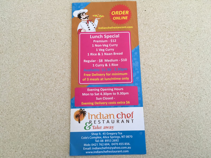 Indian chef restaurant  Take away - Accommodation NT