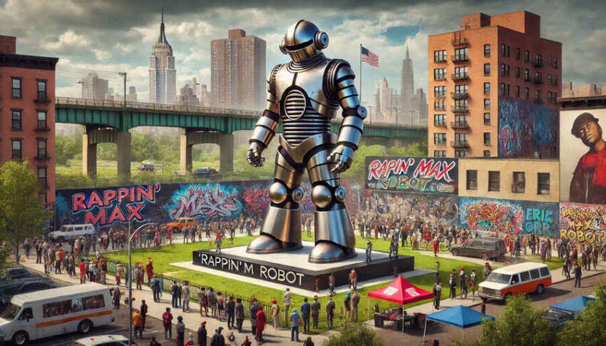 Hip Hop Museum Unveils 18-Foot â€˜Rappinâ€™ Max Robotâ€™ Sculpture In Bronx