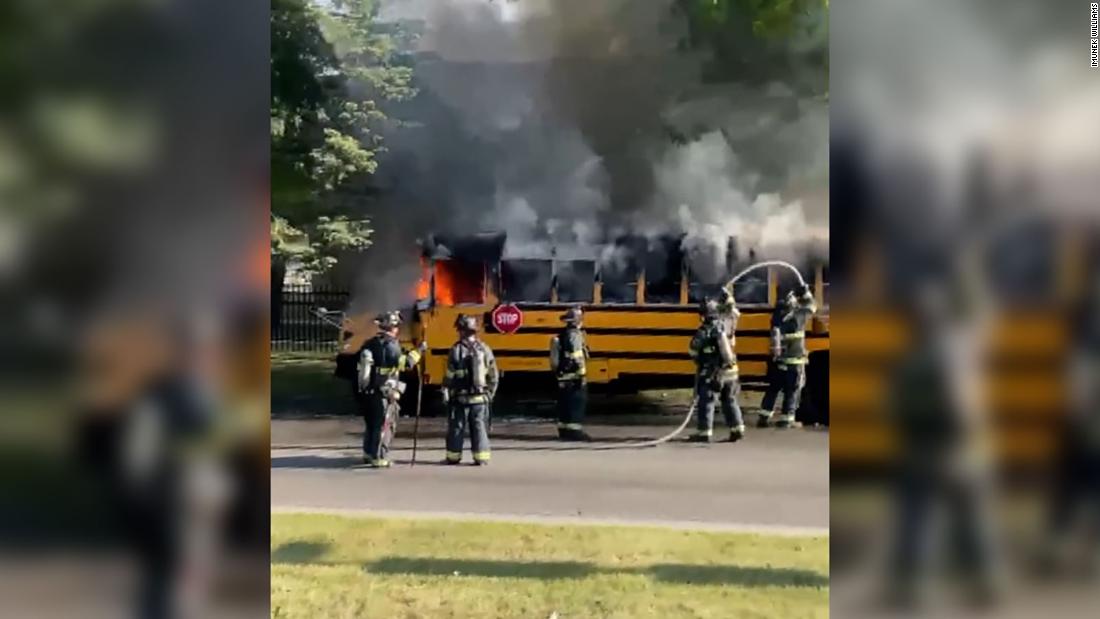 Milwaukee school bus goes up in flames seconds after driver safely evacuates all 37 students