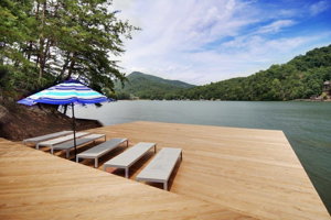 Lake Lure Waterfront At Rumbling Bald With Docks, Views And Use Home