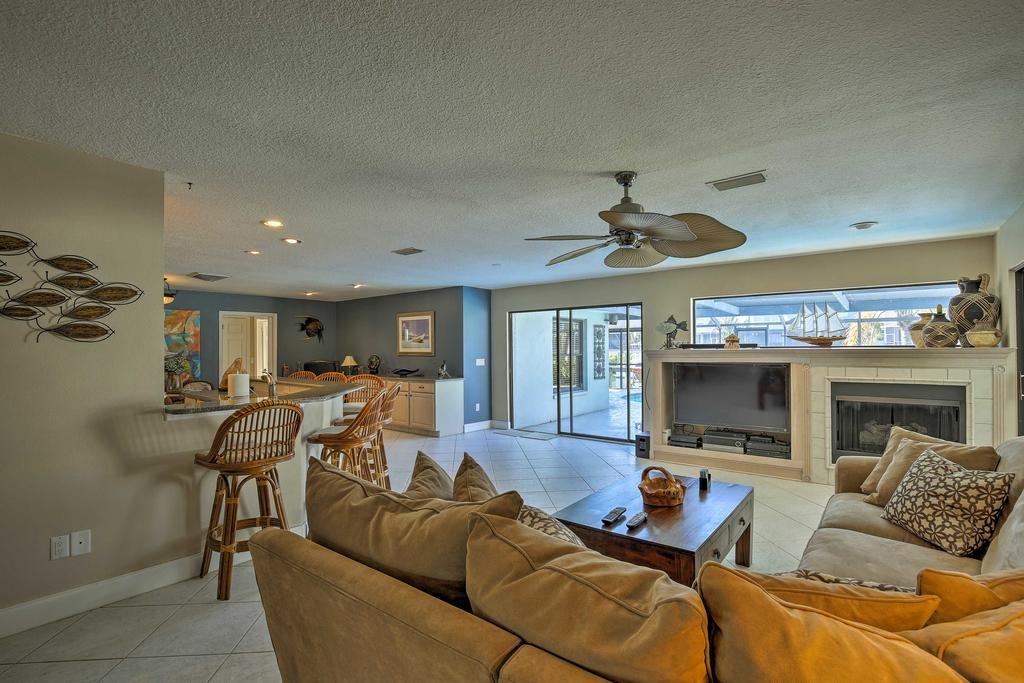 Tropical Apollo Beach House with Heated Pool and Dock Orlando Tourists