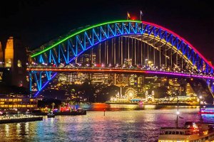 Vivid 90-Minute Sydney Harbour Intimate Catamaran Cruise with Canapes