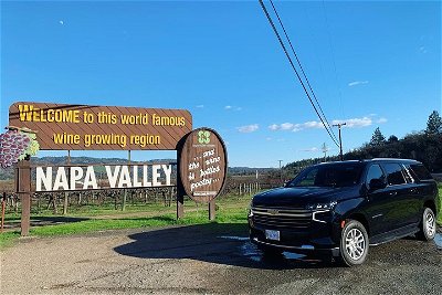 Winery and Vineyard Transportation in Luxury Full Size Black SUV