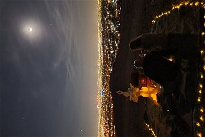Romantic date night picnic at a secret desert mountain viewpoint