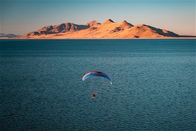 Fly over the Great Salt Lake- Tandem Paramotoring